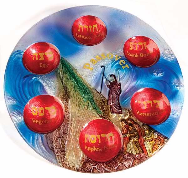 Passover Plate-the Lord Parts The Seas, 11 In. Glass