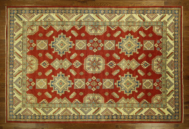 H6862 Traditional Palace Size 10 X 15 Ft. Hand Knotted Red Super Kazak Wool Area Rug