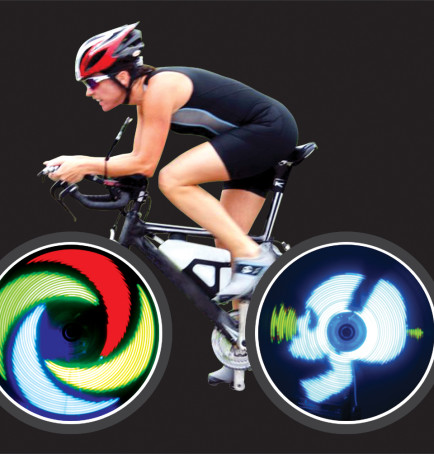 On - Wheel Programmable Led Imaging On Bicycle