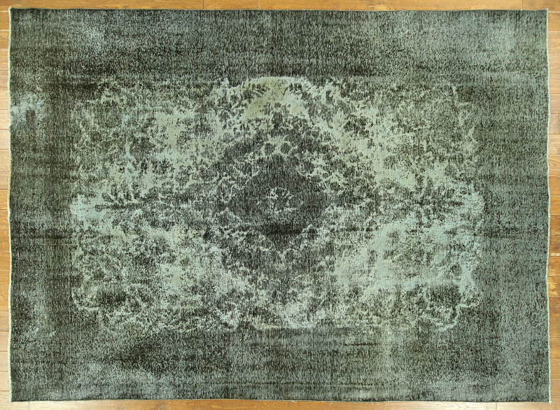 H7677 Unique 8 X 12 Blue & Gray Overdyed Wool Hand Knotted Tabriz Oriental Area Rug