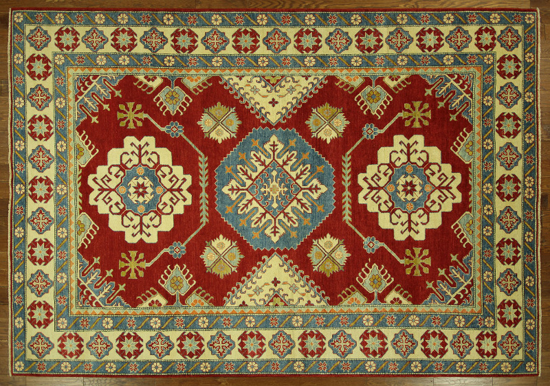 H7744 Mesa Hand Knotted Super Kazak 9 X 12 Red Oriental Wool Area Rug