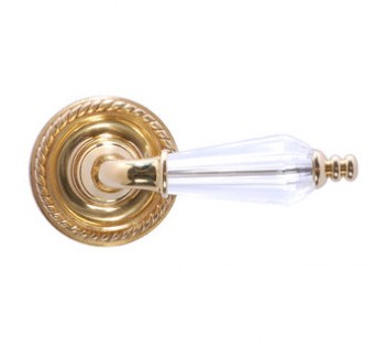 Charleston With Kinsman Crystal Privacy Set - Antique Brass