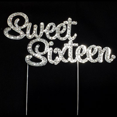 33014-ss Monogram Cake Toppers - Sweet Sixteen - Silver