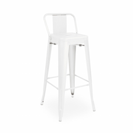Design Lab Mn Ls-9100-whtlb 30 In. Dreux Glossy White Steel Low Back Barstool - Set Of 4