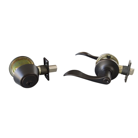 Stratford 6 Way Latch Entry Door Knob, And Deadbolt Combo Oil Rubbed Bronze