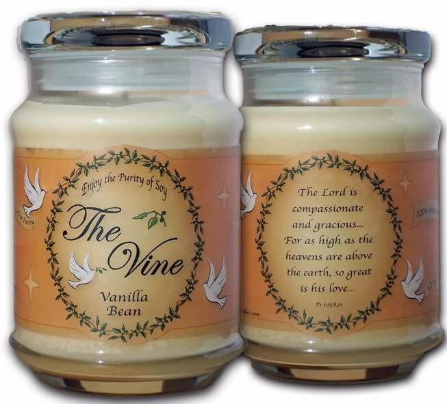 Candle-jar-vanilla Bean - Soy-psalm 103:8, 12 Oz.