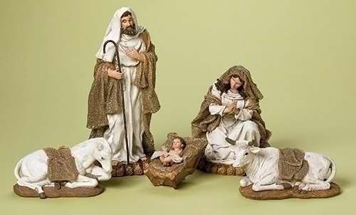 75355 Nativity Burlap Texture With Gold Glitter - 12 In.