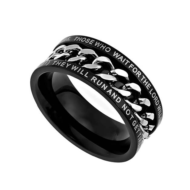 120689 Ring Black Chain-strength, Mens-size 11