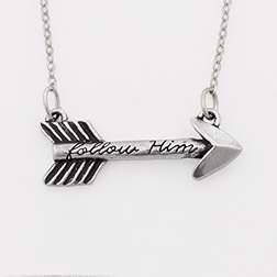 815695 Follow Him Arrow Necklace With 18 In. Cable Chain - Pewter