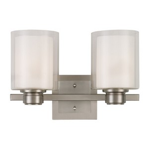 Indoor Wall Mount 2-Light Fixture, Satin Nickel Indoor Wall Mount 2-Light Fixture, Satin Nickel