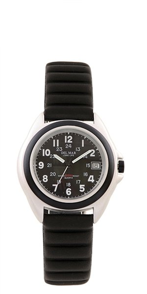Del Mar 50262 Mens Lite Aluminum 200 M Watch - Black Dial
