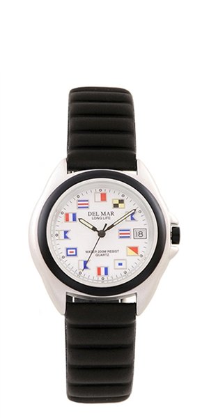 Del Mar 50265 Mens Lite Aluminum 200 M Watch - White Nautical Dial