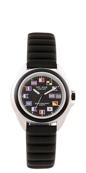 Del Mar 50266 Mens Lite Aluminum 200 M Watch - Black Nautical Dial
