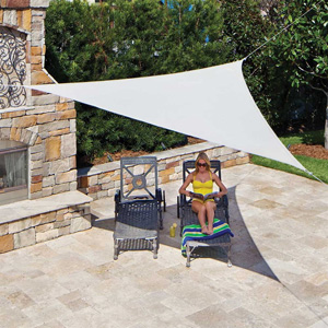 Gale Pacific Ready To Hang Shade Sail Triangle 16 Ft. X 5 In., Pebble