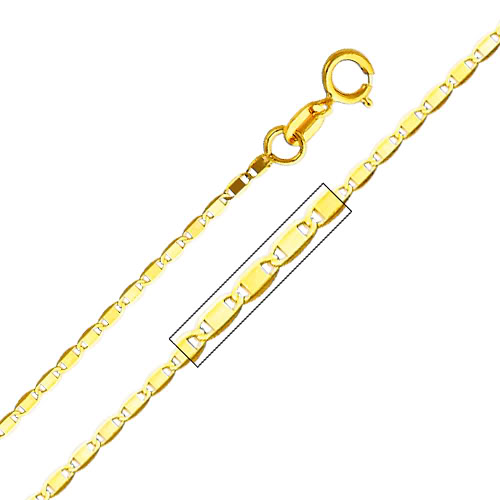Jewelry 14k Yellow Gold 1.3-mm Valentino Chain Necklace (18 Inch)