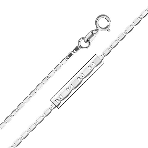Jewelry 14k White Gold 1.3-mm Valentino Chain Necklace (20 Inch)