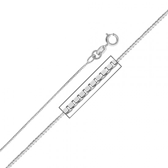 Jewelry 14k White Gold 0.8-mm Box Chain Necklace (18 Inch)