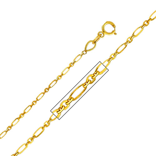 Jewelry 14k Yellow Gold 1.3-mm Open Link Chain Necklace (20 Inch)