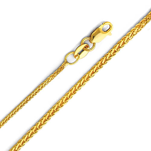 Jewelry 14k Yellow Gold 0.8-mm Square Wheat Chain Necklace (18 Inch)