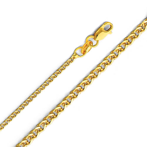 Jewelry 14k Yellow Gold 1.5-mm Flat Wheat Chain Necklace (18 Inch)
