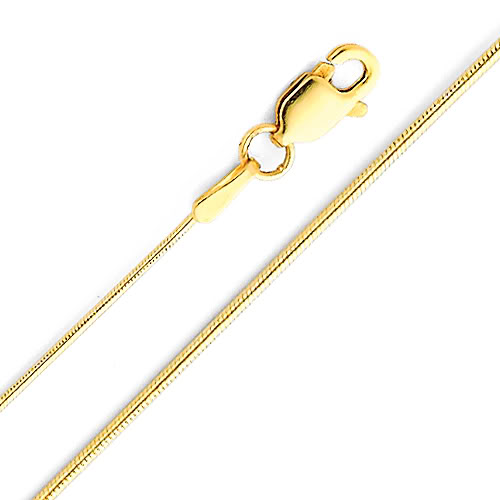 Jewelry 14k Yellow Gold 0.7-mm Round Snake Chain Necklace (16 Inch)