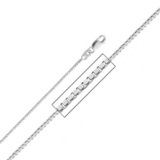 Jewelry 14k White Gold 1-mm Box Chain Necklace (22 Inch)