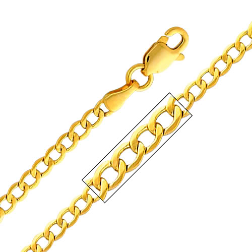 Jewelry 14k Yellow Gold 2.3-mm Cuban Chain Necklace (20 Inch)