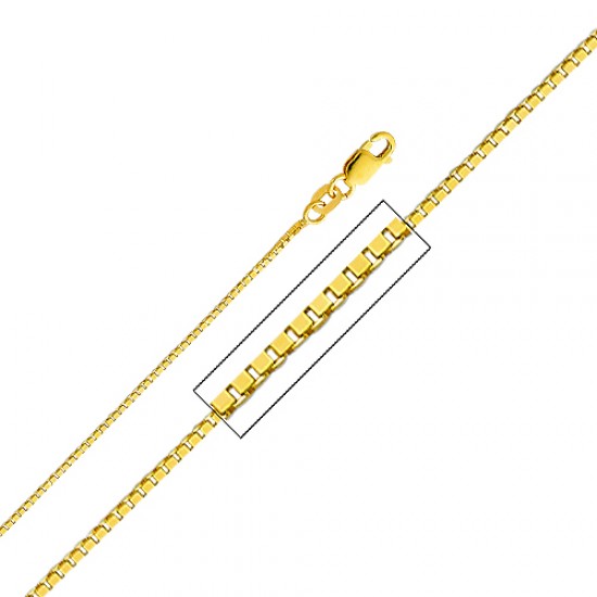 Jewelry 14k Yellow Gold 1-mm Box Chain Necklace (22 Inch)