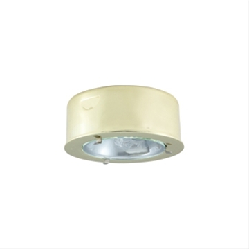 Jesco Lighting Pk100x-pb Xenon Metal Puck Light - Round With Clear Glass Lens, Polished Brass
