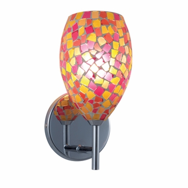 Ws232-pkyw-sn 1-light Wall Sconce Moz - Series 232., Pink & Yellow With Satin Nickel