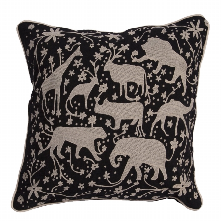 Plc101353 Animal Print Black Cotton Pillow - 20 In.