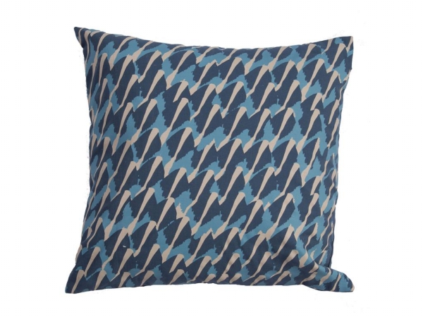 Plc101344 Abstract Blue Cotton And Polyester Pillow - 20 In.