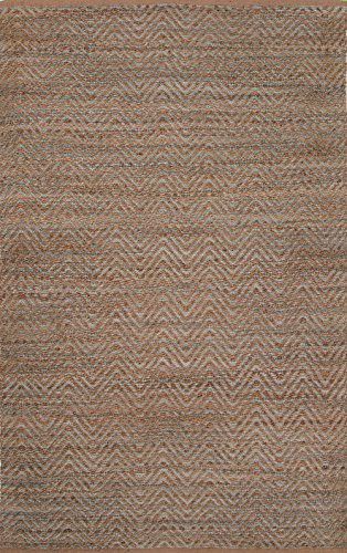 Rug122804 Naturals Solid Pattern - Jute And Rayon Area Rug - Blue