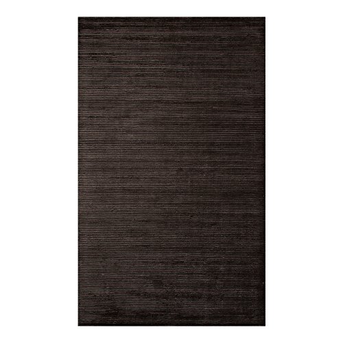Rug122088 Solids & Texture & Shag Solid Pattern - Wool And Art Silk Area Rug - Black