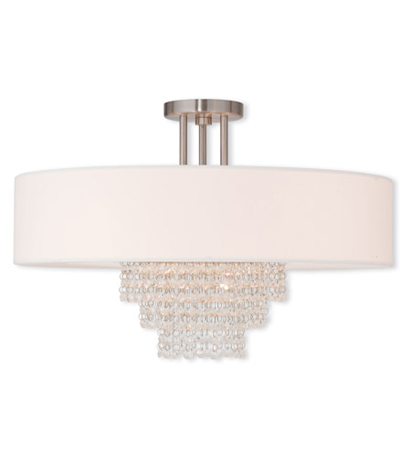 Livex 51029-91 Carlisle 5 Light Flush Mount In Brushed Nickel