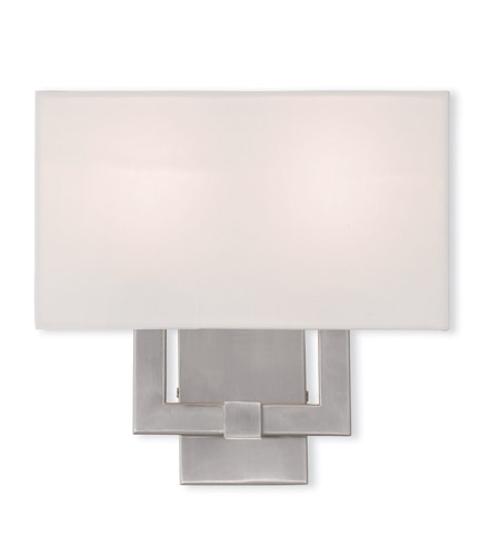 Livex 51103-91 Hollborn 2 Light Wall Sconce In Brushed Nickel