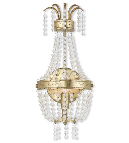 Livex 51872-28 Valentina 1 Light Wall Sconce In Hand Applied Winter Gold