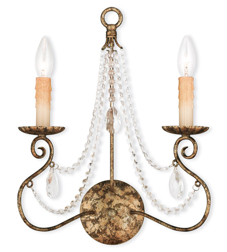 Livex 51902-36 Isabella 2 Light Wall Sconce In Hand Applied European Bronze