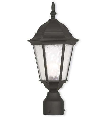 Hamilton 1 Light Outdoor Post-top Lantern In Textured Black