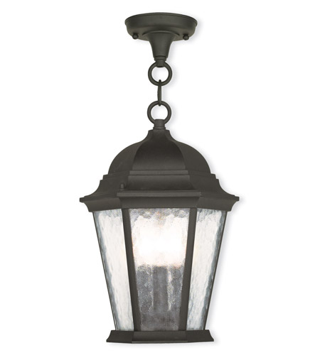 Hamilton 3 Light Outdoor Chain-hang Lantern In Textured Black