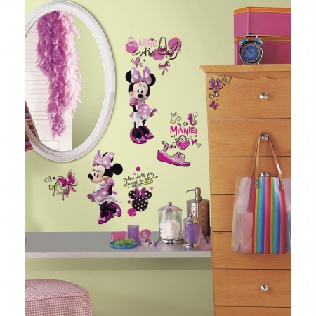 Mickey And Friends Minnie Fashionista Peel And Stick Wall Decals