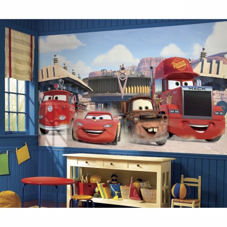 Disney Cars Friends To The Finish Xl Chair Rail Prepasted Mural