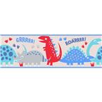Tbo50057 Blue Dino Peel And Stick Border Twinpack - 196 In.