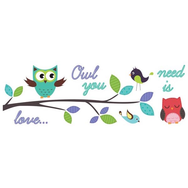 Cr-58110 Owl You Need Is Love Wall Decals - 39.4 In.