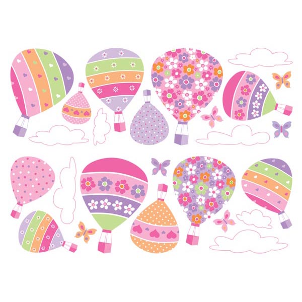 Air Balloons Wall Stickers - 39 In.