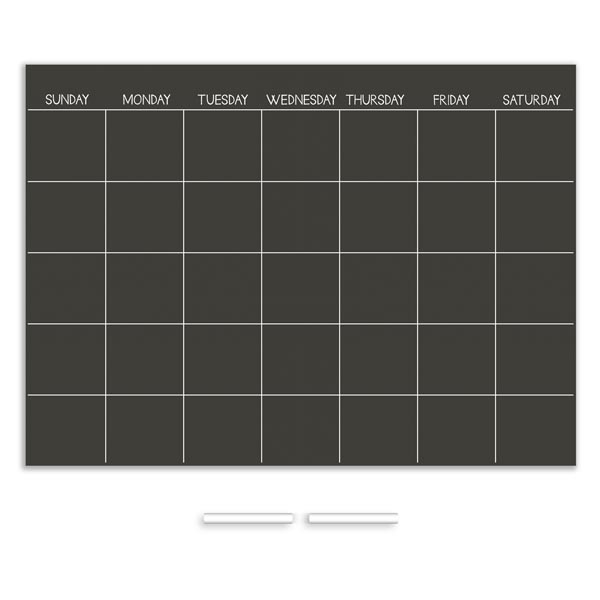 Wp1157 Chalkboard Monthly Dry Erase Calendar Decal - 17.5 In.