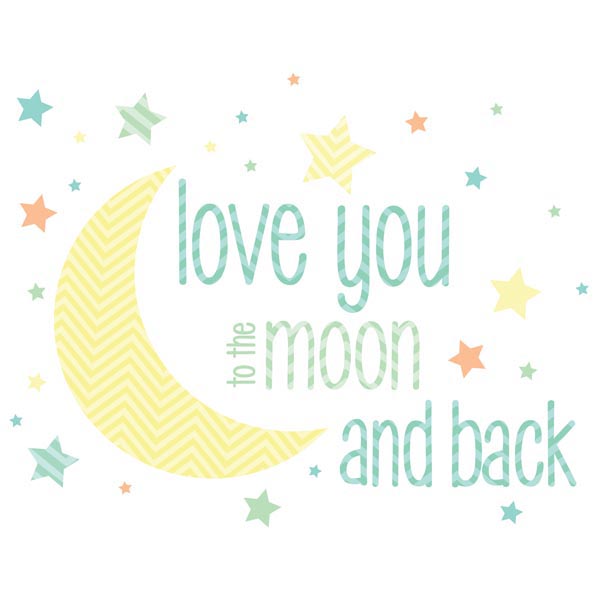 Wpww1376 I Love You To The Moon Wall Wishes - 39 In.