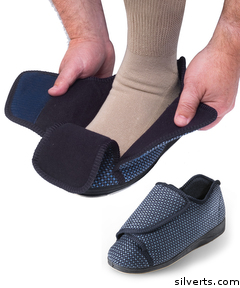 101050404 Mens Extra Extra Wide Slippers - Swollen Feet - Diabetic - 10, Blue Tartan