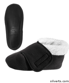 101600101 Womens Bootie Slipper & Mens Bootie Slippers With Fasteners - Small, Black