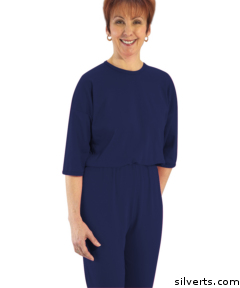 233100202 Womens Adaptive Alzheimers Clothing Anti-strip Suit - Small, Navy